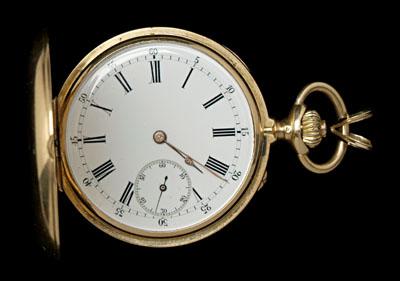 Gold pocket/pendant watch, engraved