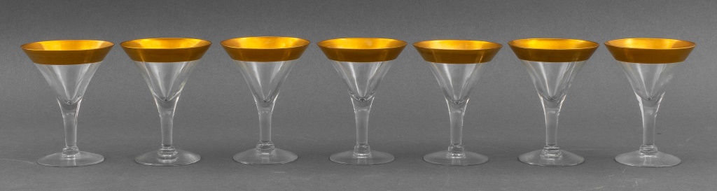 GOLD RIMMED HAND BLOWN MARTINI