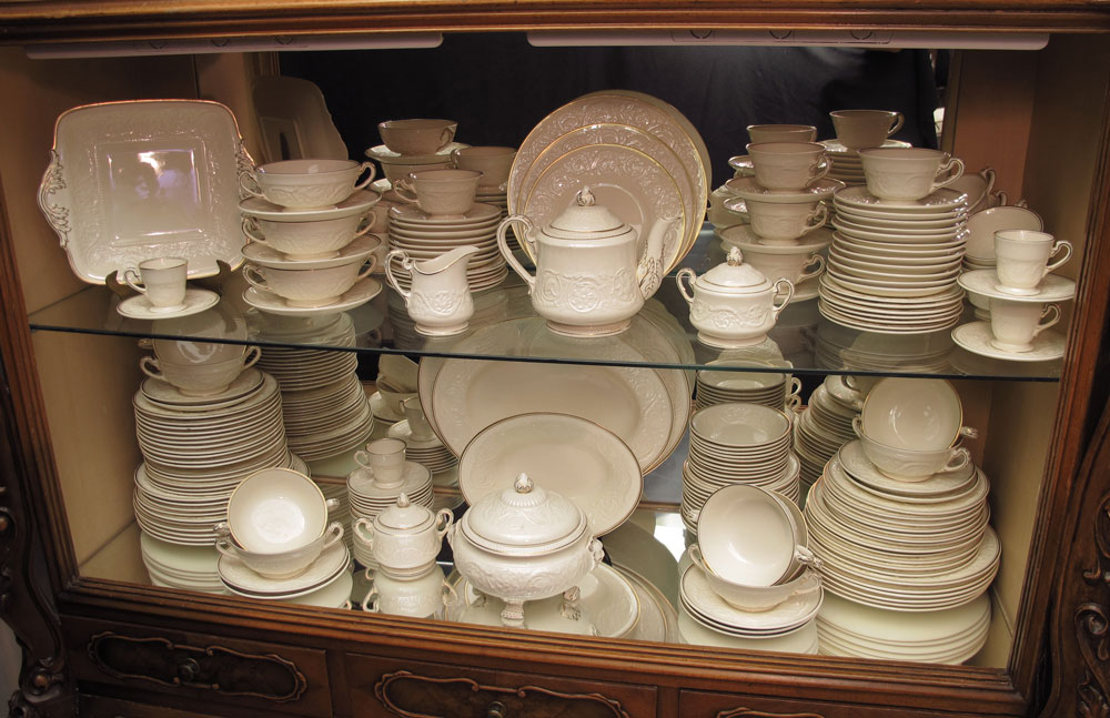 GOLD RIMMED WEDGWOOD CHINA