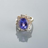 GOLD RING WITH LARGE TANZANITE
