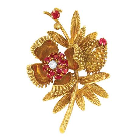 Gold, Ruby and Diamond Flower