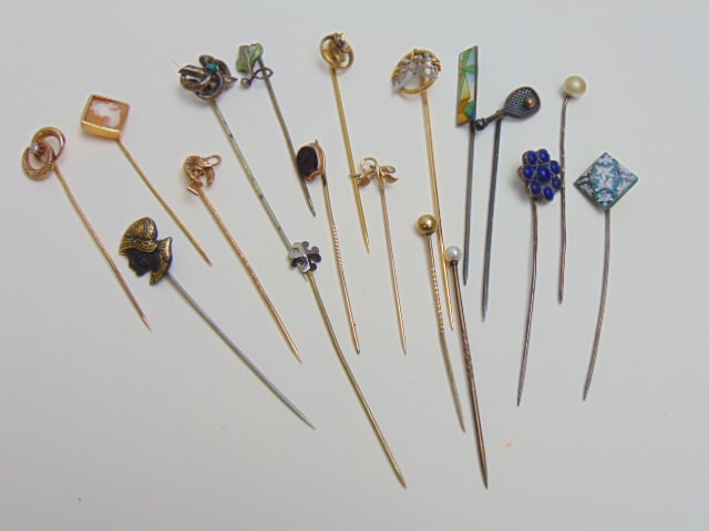 GOLD & STERLING STICK PIN