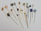 GOLD & STERLING STICK PIN COLL