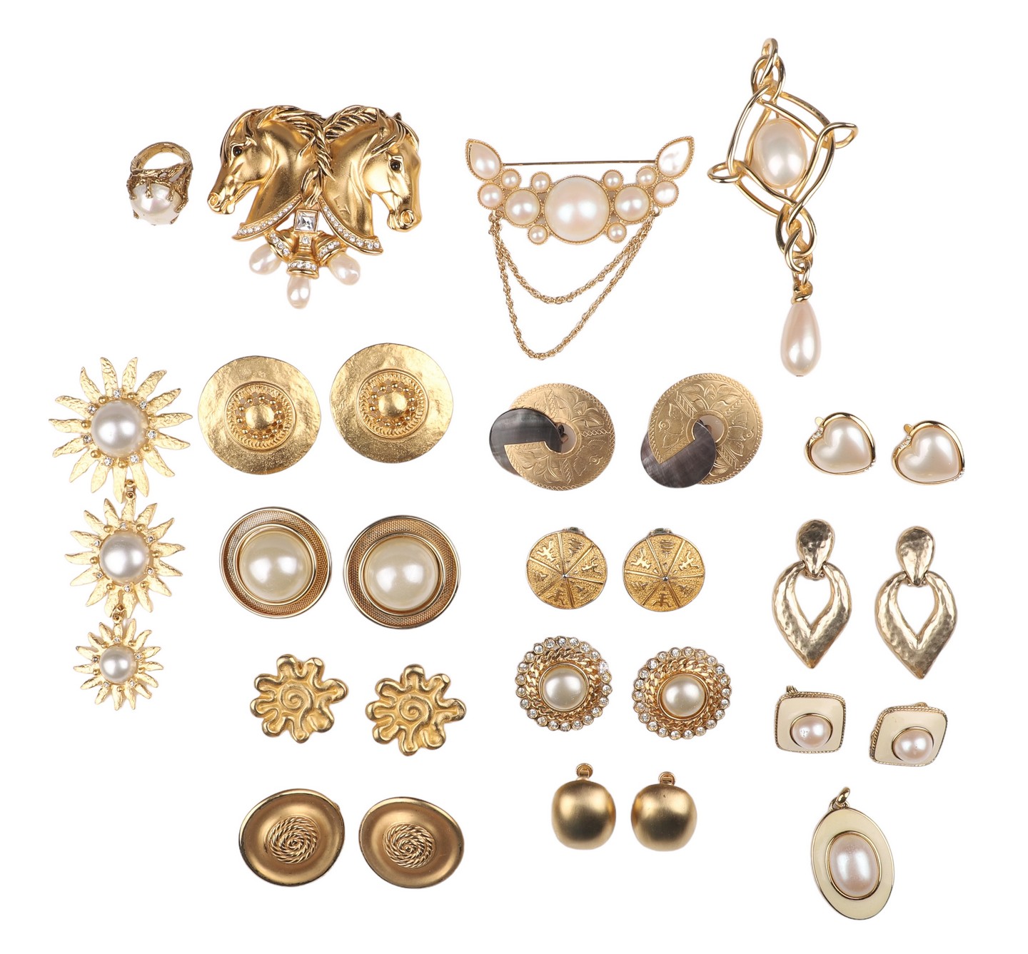 Gold tone and pearl style costume