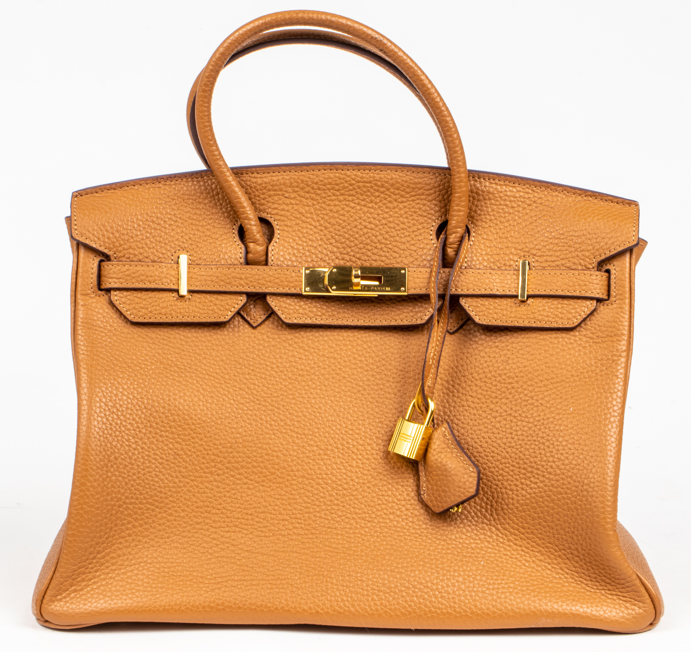 GOLD-TONE LEATHER 35CM HANDBAG