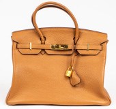 GOLD-TONE LEATHER 35CM HANDBAG