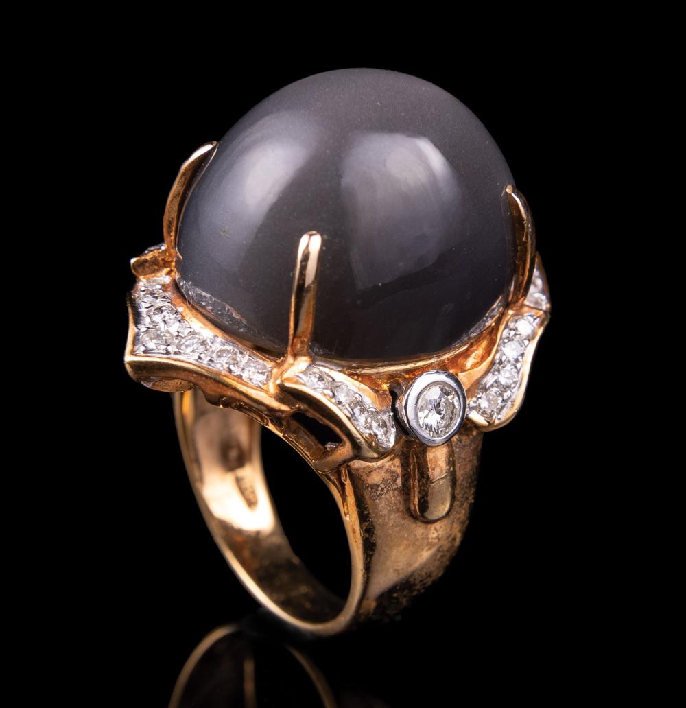 GOLD, TOURMALINE CATSEYE AND