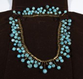 GOLD & TURQUOISE NECKLACE 14K