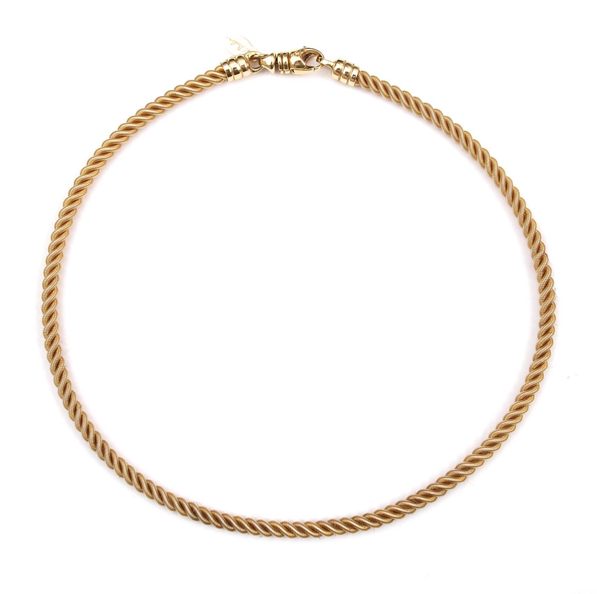 GOLD TWISTED CABLE NECKLACE: 14K