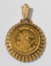 GOLD 'VEINTE' PESO PENDANTGold