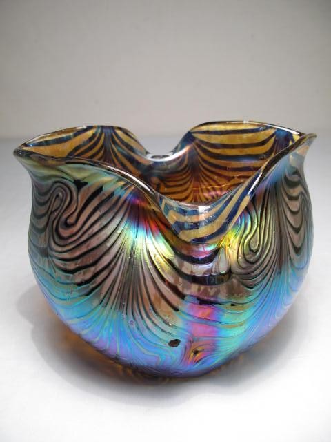 Golden amber glass with deep blue