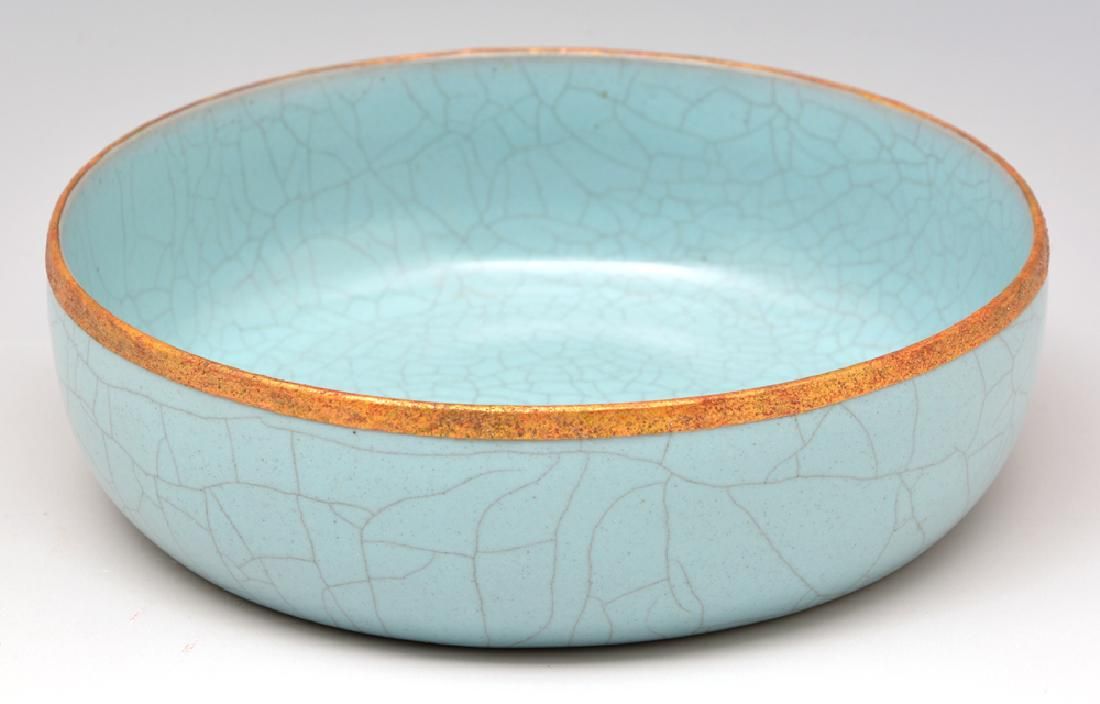 GOLDEN CRACKLED SKY-BLUE GLAZED