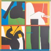 GOLDFINE CUBIST ABSTRACT ACRYL