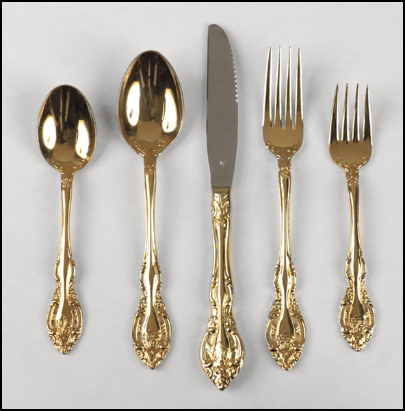 GOLDWASHED FLATWARE SERVICE.