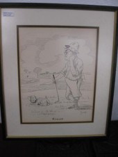Golf Drawing ''Hazard'' by Vin