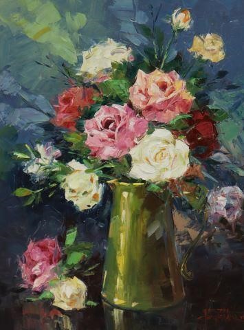 GONZALEZ STILL LIFE WITH ROSES, 24"