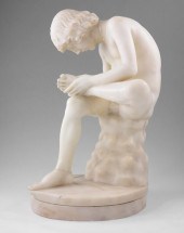 GOOD ALABASTER SCULPTURE BOY W