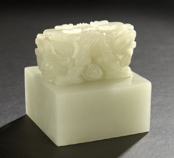 Good Chinese Carved White Jade