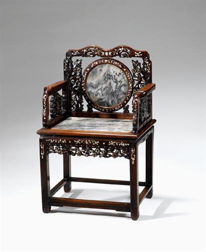 Good Chinese hongmu, marble inset