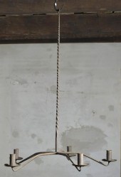 GOOD EARLY WROUGHT IRON CHANDE