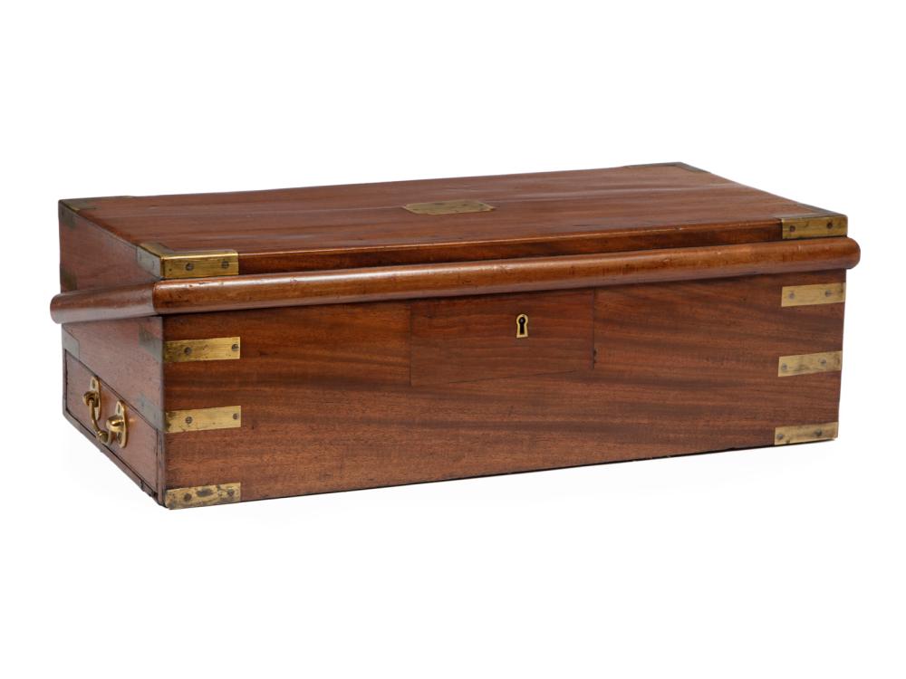GOOD ENGLISH BRASS BOUND MAHOGANY