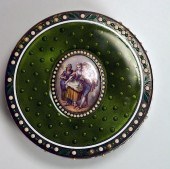 GOOD FRENCH STERLING ENAMEL BO