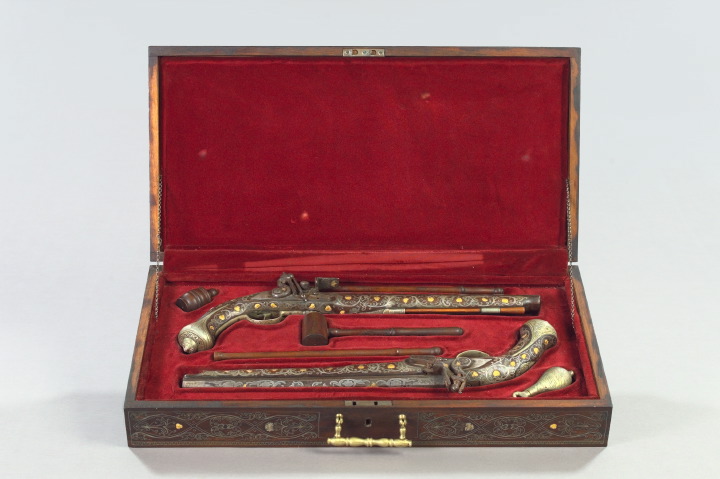 Good Pair of Cased German Silver-