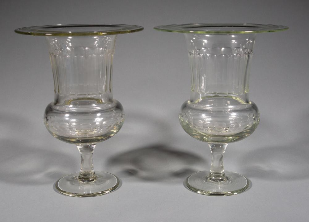 GOOD PAIR OF CRYSTAL CAMPAGNA