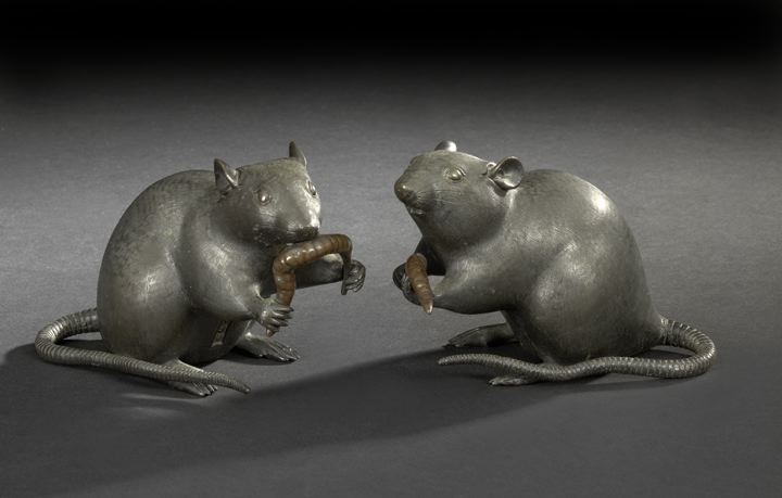 Good Pair of Japanese Cast Bronze