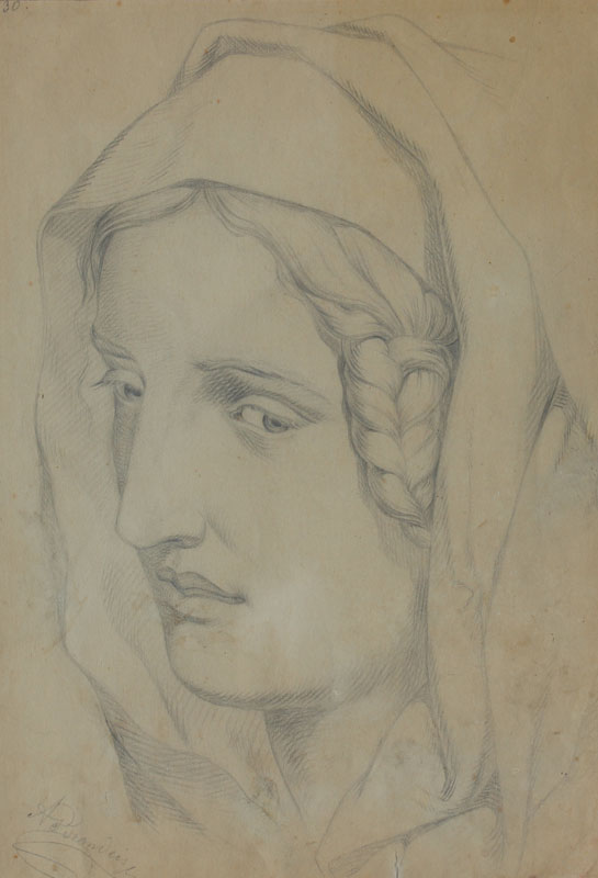 GOOD PENCIL DRAWING PORTRAIT OF A