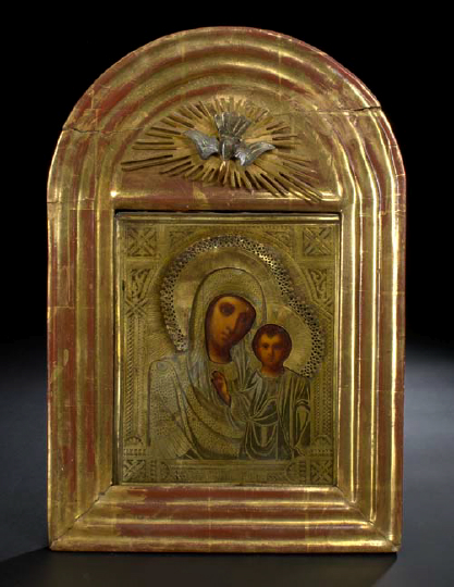 Good Russian Gilt-Framed Ikon of