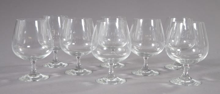 Good Set of Eight Blown Crystal
