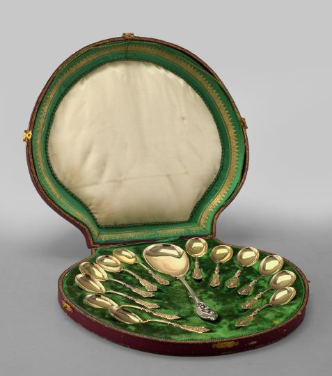 Good Thirteen-Piece German Cased