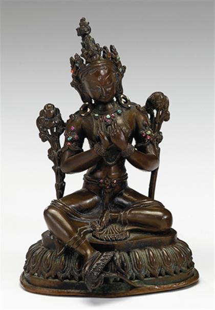 Good Tibetan bronze and jeweled