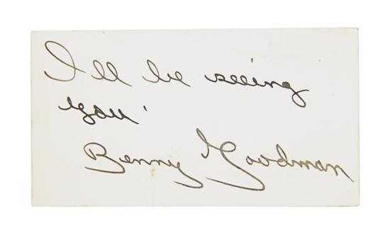 GOODMAN BENNY Signature (''Benny