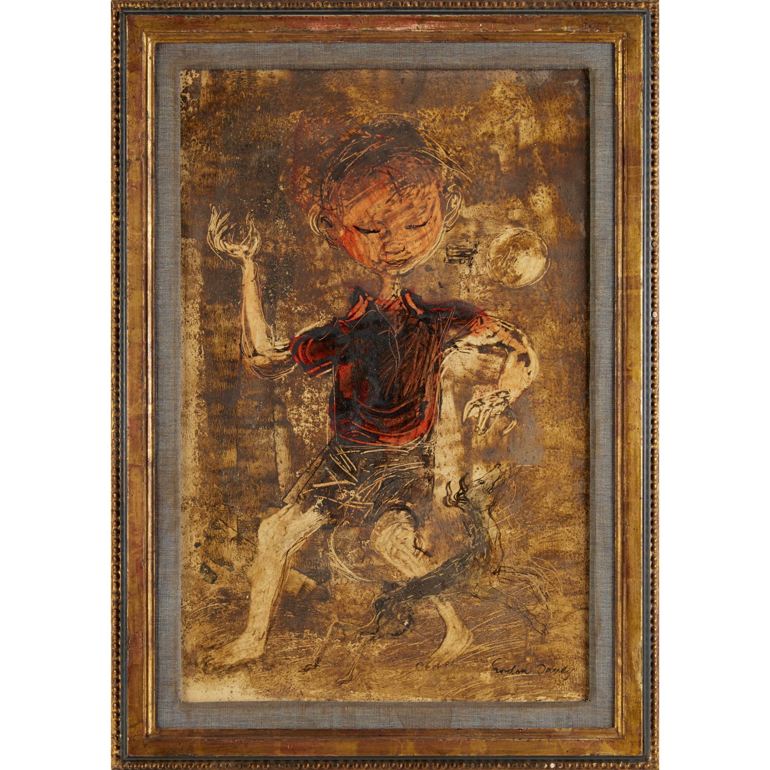 GORDON DAVEY, OIL ON BOARD Gordon