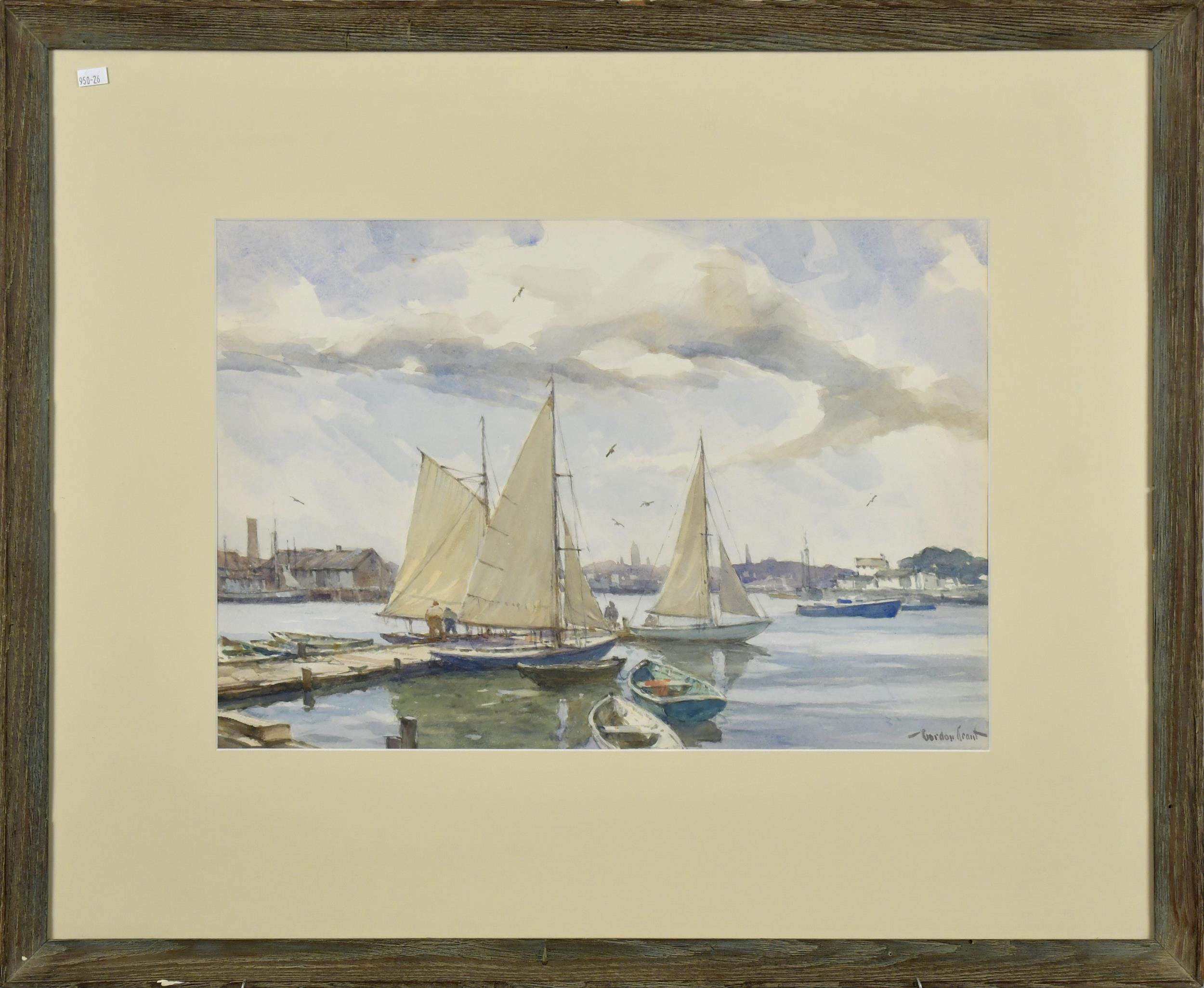 GORDON GRANT WATERCOLOR, THE HIRING
