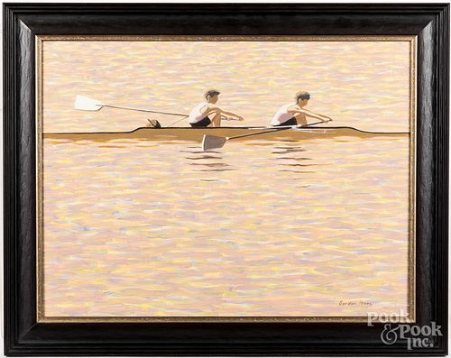 GORDON HAAS, OIL ON BOARD OF TWO