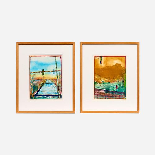 GORDON SHERMAN TWO MONOPRINTS