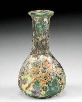 GORGEOUS ROMAN GLASS FLASK W/