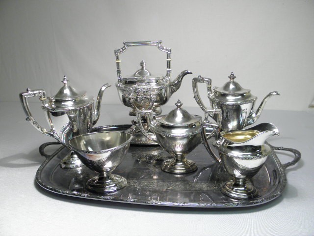 Gorham seven piece silver plate tea