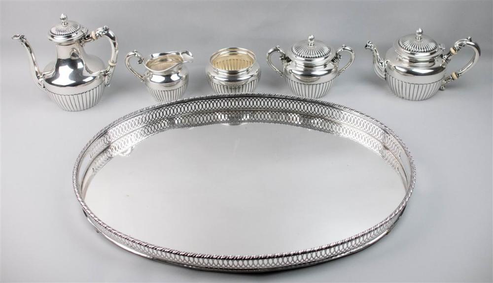 GORHAM SILVER FIVE-PIECE TEA SET
