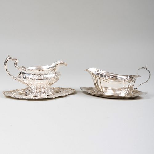 GORHAM SILVER SAUCE BOAT AND