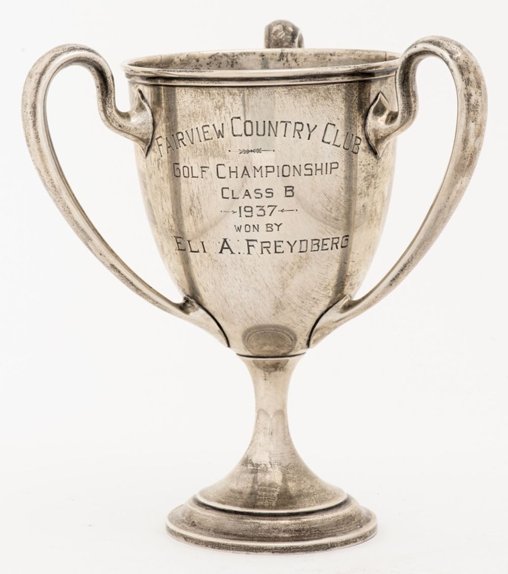 GORHAM STERLING 3 HANDLED TROPHY,