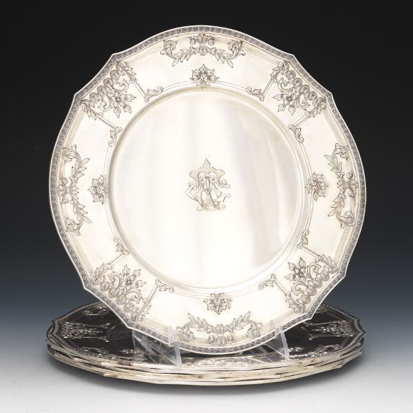 GORHAM STERLING ART NOUVEAU PLATES,