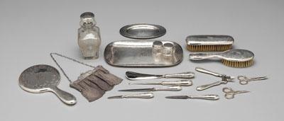 Gorham sterling dresser set, purse: