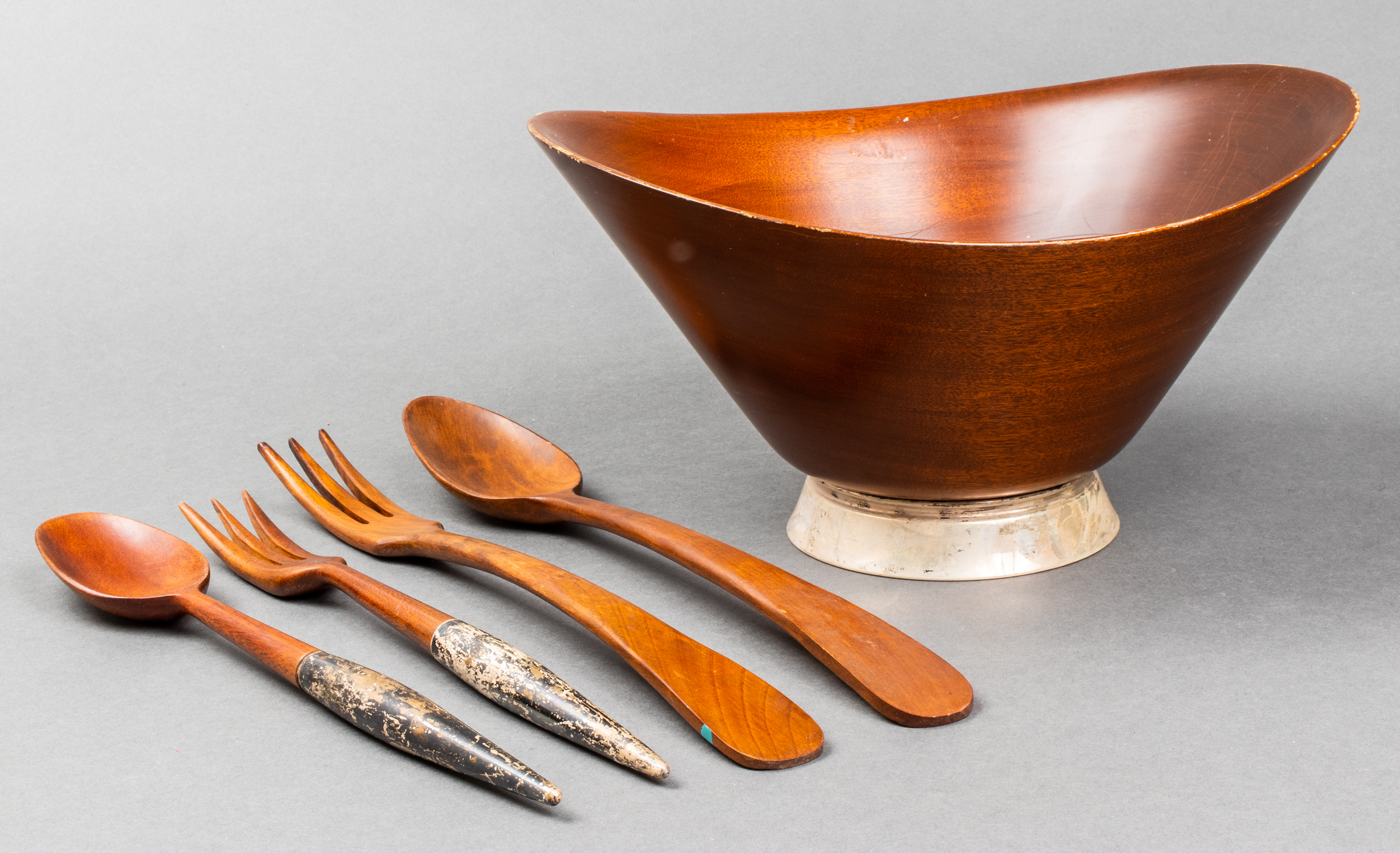 GORHAM STERLING FOOTED WOODEN