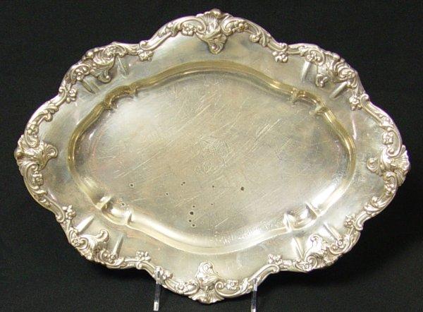 GORHAM STERLING PLATTER: Embossed
