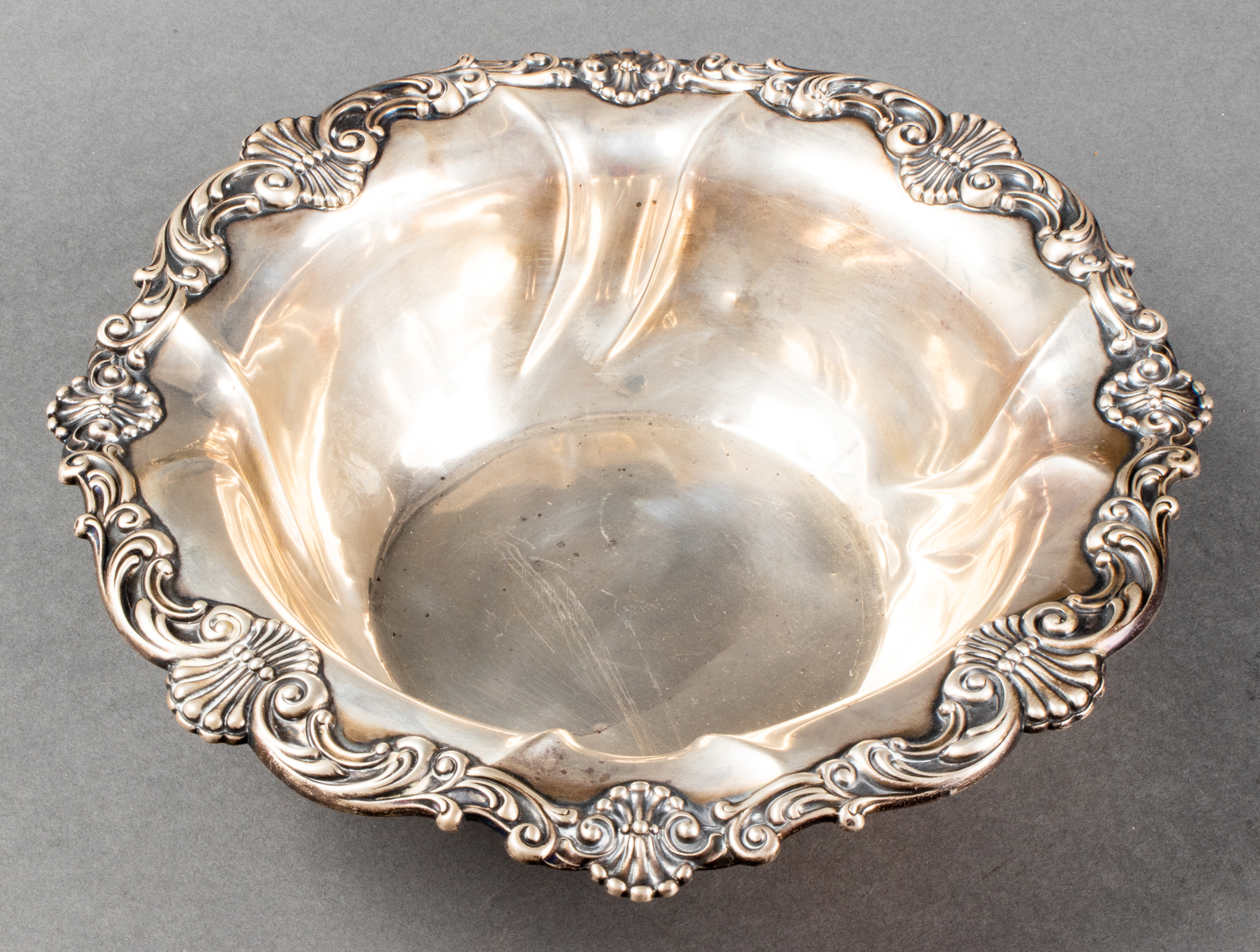 GORHAM STERLING SILVER SCROLLED RIM
