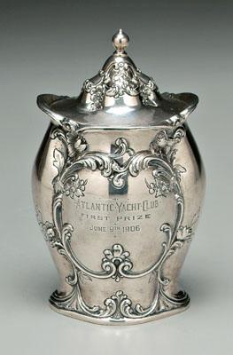 Gorham sterling tea caddy/trophy,